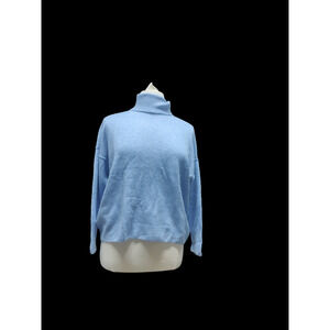 Vince Camuto size large blue heather pull over turtle neck sweater-new